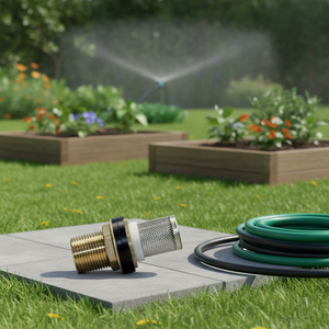 Kit <span class=keywords><strong>d</strong></span>'irrigation universel pour jardin 1/2" filtre en acier inoxydable + filetage interne en cuivre 1/2" filetage externe 3/4" raccord à bride perforant - Product Image 3