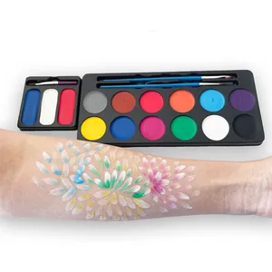 Personnalisable non toxique arc-en-ciel activé par l'eau gâteau fendu Halloween fête visage corps peinture <span class=keywords><strong>Palette</strong></span> pour enfants Halloween maquillage - Product Image 2
