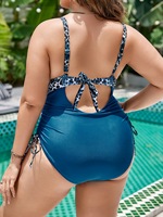 Maillot de bain grande taille à découpes imprimées, maillot de bain modeste pour femme 2026