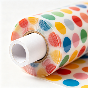 ฟิล์มพลาสติกใสลายจุดสีสันสดใส สำหรับห่ออาหารและห่อของขวัญ - Product Image 6
