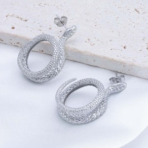 Non appannamento ipoallergenico donna autunno festa gioielli regalo <span class=keywords><strong>oro</strong></span> placcato in acciaio inox <span class=keywords><strong>serpente</strong></span> cavi di dichiarazione <span class=keywords><strong>orecchini</strong></span> a bottone - Product Image 5