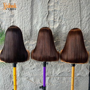 Perruque Courte Bob Pré-découpée Sans Colle 13x4 en Cheveux Humains Naturels de 14 Pouces pour Vente en Gros # 2 # Perruque Bob vietnamienne SDD lisse et droite en 4 couleurs - Product Image 1
