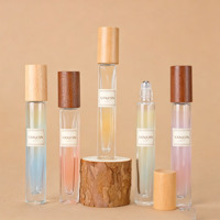 Flacon roll-on en verre de 10 ml avec bouchon en bois, formes ronde et carrée au choix, flacon roll-on vide personnalisé pour parfum et huile essentielle