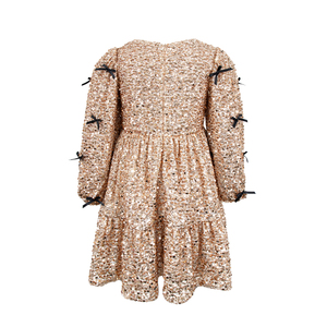 <span class=keywords><strong>Robe</strong></span> <span class=keywords><strong>de</strong></span> <span class=keywords><strong>princesse</strong></span> personnalisable en gros pour filles, couleur or champagne, à sequins, manches longues, à volants, pour fête d'anniversaire, pour enfants <span class=keywords><strong>de</strong></span> 2 à 8 ans - Product Image 3
