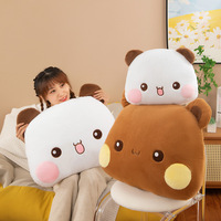 Coussin en peluche doux BUBU DUDU Panda Ours, oreiller pour canapé, lit ou voiture