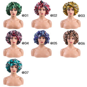 بونيه من الساتان الأفريقي مع غطاء حريري طويل, للنساء ، نطاق واسع ، طبقة مزدوجة ، يمكن عكسها ، قبعة النوم ، قبعات الدش - Product Image 6