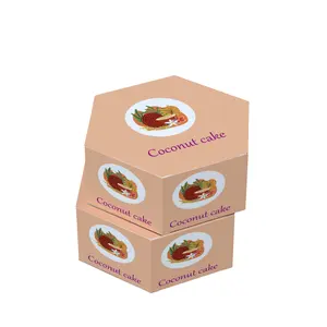 Emballage de gâteau au chocolat hexagonal boîte-cadeau cuisson pâtisserie Dessert boîte de papier Portable spécialement conçu emballage alimentaire