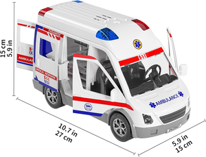 Ensemble de jouets de simulation de camion <span class=keywords><strong>ambulance</strong></span> électrique pour enfants, à propulsion inertielle, avec lumières et sons, pour jeu de rôle de médecin amusant - Product Image 5