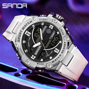 Nouvelle arrivée 2023 Sanda 3185 Design tendance Bracelet TPU <span class=keywords><strong>Montre</strong></span> numérique analogique <span class=keywords><strong>antichoc</strong></span> pour homme Reloj <span class=keywords><strong>Montre</strong></span> <span class=keywords><strong>de</strong></span> sport chronographe étanche - Product Image 3