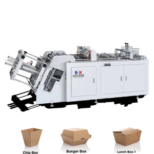 Automatic High Speed Disposable PE Coated Food Paper Lunch Burger Packing Box Box Making Machine lunch Box Folding Machine