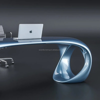 Bureau d'accueil artistique de luxe en PRV, idéal comme comptoir d'information pour clinique dentaire ou comptoir de caisse pour magasin de téléphonie mobile
