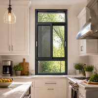Ventanas Corredizas de Aluminio Modernas y Resistentes al Óxido, Personalizables, con Función Antirrobo para Hogares Familiares, Cocinas, Dormitorios y Salas de Estar