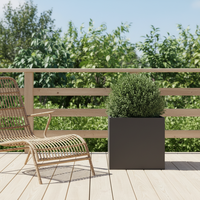 Pot Bunga Persegi Modern Lucu Hitam Putih dari Baja dengan Lubang Drainase Ramah Lingkungan untuk Penggunaan Gantung di Lantai Tanaman Indoor/Outdoor