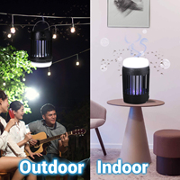 Lanterne multifonctionnelle rechargeable par USB Lampe solaire anti-insectes Piège à mouches Lampe électrique anti-moustiques Alimentation solaire USB