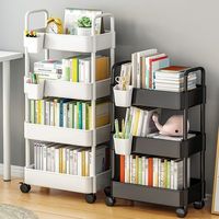 Chariot de cuisine roulant multi-niveaux en plastique, chariot mobile multifonctionnel, étagère de rangement pour collations de chambre à coucher