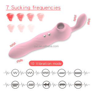 SacKnove 2 Em 1 Vaginal <span class=keywords><strong>Rabbit</strong></span> <span class=keywords><strong>Sex</strong></span> Toys 7 Modo de Sucção 12 Velocidade Dupla Vibração Mamilo Mamilo Estimulação Mulheres Chupando Vibrador - Product Image 3