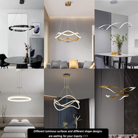 Lustre LED moderne personnalisé pour chambre à coucher et projets hôteliers, suspension circulaire en fer forgé