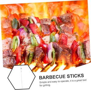 Wholesale Barbecue <b>Accessories</b> Stainless Steel BBQ Skewers for Meat Chicken Vegetable and Fruit - Product Image 3