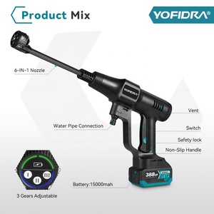 <span class=keywords><strong>Pistolet</strong></span> de lavage haute pression sans fil Yofidra 200 bars, 6 en 1, pour voiture, jardin, nettoyage, compatible <span class=keywords><strong>avec</strong></span> batterie Makita 18V - Product Image 3