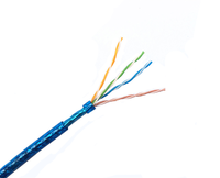 Cable de Red FTP Cat5e con Blindaje Simple, 4 Pares, F/UTP, con Cable de Drenaje 24AWG para Cableado Interior