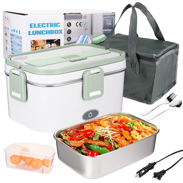 60W 12V 24V 220V 110V  1.8L Portable Electric Lunch Box Hot Food Warmer Heating Box for Car/Truck/Home Self