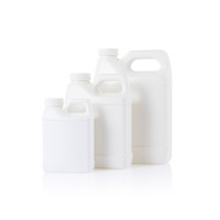 Bouteille HDPE vide de style F avec poignée 250ml 500ml 1L emballage en plastique pour liquide chimique d'encre solvant détergent acétone