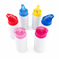 Bouteille d'eau portable 600 ml en aluminium, vierge pour sublimation, design moderne et minimaliste, pour le sport et l'extérieur, avec couvercle, pour cadeaux personnalisables avec logo