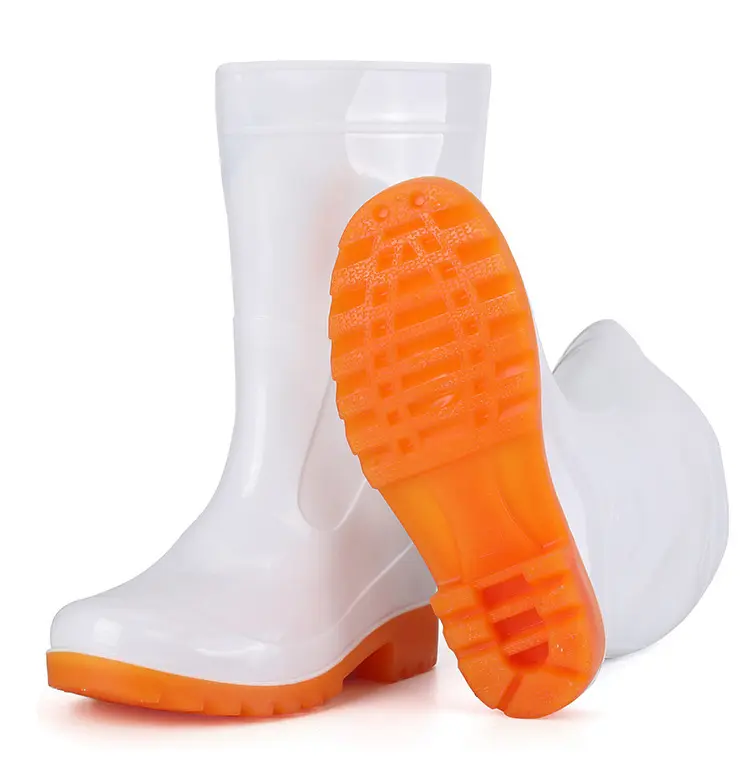 Alta qualidade branco cor durável alta top cozinha sapatos branco indústria alimentar sapatos chuva botas