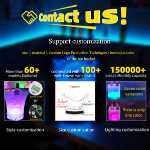 حفلة صيفية بلاستيكية شفافة 6L سداسية غير تقليدي LED RGB ضوء زفاف دلو ثلج أحواض مشروبات التبريد - Product Image 6