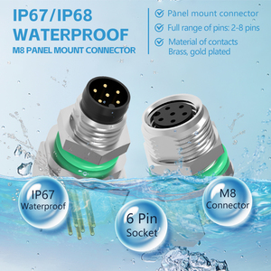 Hàn Cáp cảm biến M8 kết nối <span class=keywords><strong>6</strong></span> <span class=keywords><strong>pin</strong></span> một mã công nghiệp Angled Nam Nữ Ổ cắm PCB bảng điều chỉnh không thấm nước Thông tư kết nối - Product Image 6