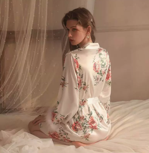 Ensemble de pyjama deux pièces confortable pour femme, couleur unie, printemps, personnalisable, col en V, fermeture à cordon, manches longues, respirant - Product Image 5