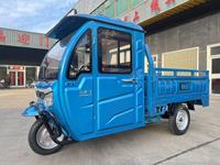 Tricycle électrique de transport avec cabine semi-couverte, moto à 3 roues pour les solutions de livraison du dernier kilomètre