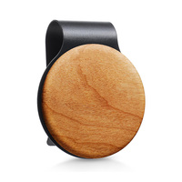 Diffuseur d'air rond en bois pour voiture, à clipser sur pare-soleil, rechargeable, désodorisant longue durée pour la décoration intérieure de voiture