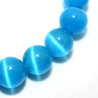 Bracelet en œil de chat bleu clair naturel de haute qualité 6/8/10 mm, assurance commerciale