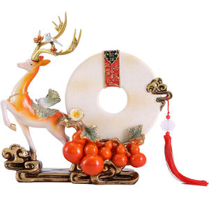 New Chinese Folk Art Deer Figurines <b>Epoxy</b> <b>Resin</b> Sculpted Customized Home Decor for Living Room TV Cabinet Entrance Housewarming - Product Image 5