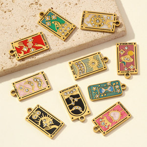 Bijoux personnalisés en acier inoxydable 316L, pendentifs et breloques tendance, cartes de tarot 3D pour la création de bracelets et colliers. - Product Image 3