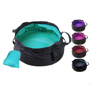 Bassin pliable portable 8,5 L rond multifonctionnel pour voyage et extérieur avec sac de transport pour le camping et le tourisme - Product Image 1