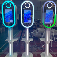 Photomaton portable de haute qualité avec miroir magique ovale pour selfies, 15,6 pouces, avec flight case, pour fêtes, disponible depuis nos entrepôts US et UE