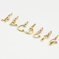 Breloques en acier inoxydable plaqué or, alphabet cursif, 26 lettres, personnalisables, pour la création de colliers, bracelets et bijoux.