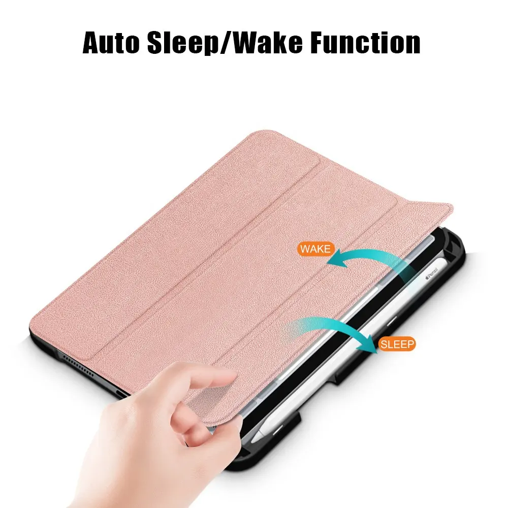 Auto Sleep Wake UP Funktion Trifold Stand Hard PC Rückseite Leder Smart Tablet Hülle für iPad Mini 6 8,3 Zoll