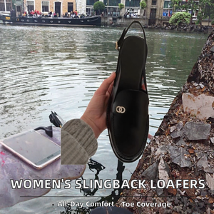 Mocasines de Mujer con Tira Trasera, Zapatos de Vestir Cómodos con Punta Cerrada y Correa en el Tobillo, Forro de Cuero para Primavera, Verano y Otoño - Product Image 2