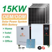 Système solaire hybride 15 kW, système solaire complet 15 kW hors réseau, 15 kW pour les ménages
