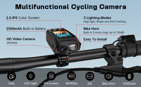 Caméra d'action pour vélo SPRITE 4K 30FPS WIFI, étanche à 30 m, écran IPS 2,0 pouces, grand angle 170°, rechargeable, lampe torche LED intégrée