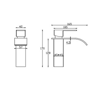 Stainless Steel Basin Faucet Single Hole Deck Mounted Waterfall Style Ceramic Valve Core Modern Design - Product Image 2