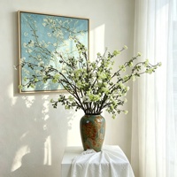 Branches de pêchers artificiels de style nordique, fleurs de saule des neiges, haut de gamme, en tissu de soie synthétique, semi-artisanales, pour décoration de mariage et d'intérieur