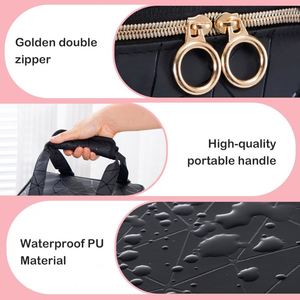 Free Sample Travel <b>Makeup</b> Organizer <b>Case</b> Portable Artist Storage Bag with Adjustable Dividers Nail Polish Organizer - Product Image 4