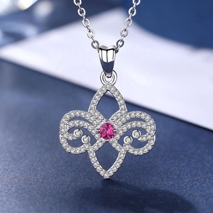 925 en argent sterling zircon cubique rose iris <span class=keywords><strong>Fleur</strong></span> <span class=keywords><strong>Fleur</strong></span> <span class=keywords><strong>De</strong></span> <span class=keywords><strong>Lys</strong></span> collier pendentif - Product Image 4