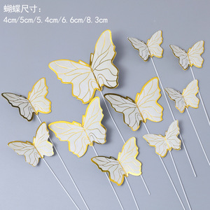 New Arrival 10pcs/bag pink <strong>Purple</strong> White Bronzing <strong>Butterfly</strong> <strong>Cake</strong> Decoration for Girls <strong>Cake</strong> Valentine's Day Wedding Anniversary - Product Image 4