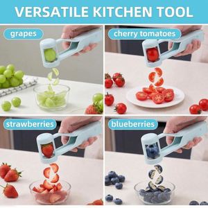 Custom Logo Stainless Steel Blade Plastic Grape Tomato Slicer Fruit Divider Fresh Fruit Separator Dishwasher Safe for Home Use - Product Image 4