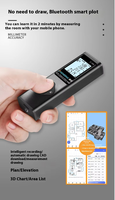 Professionnel 3 en 1 Laser Mètre Laser Distance Rechargeable Noir 60M Haute Précision Mesure Numérique Portable De Poche